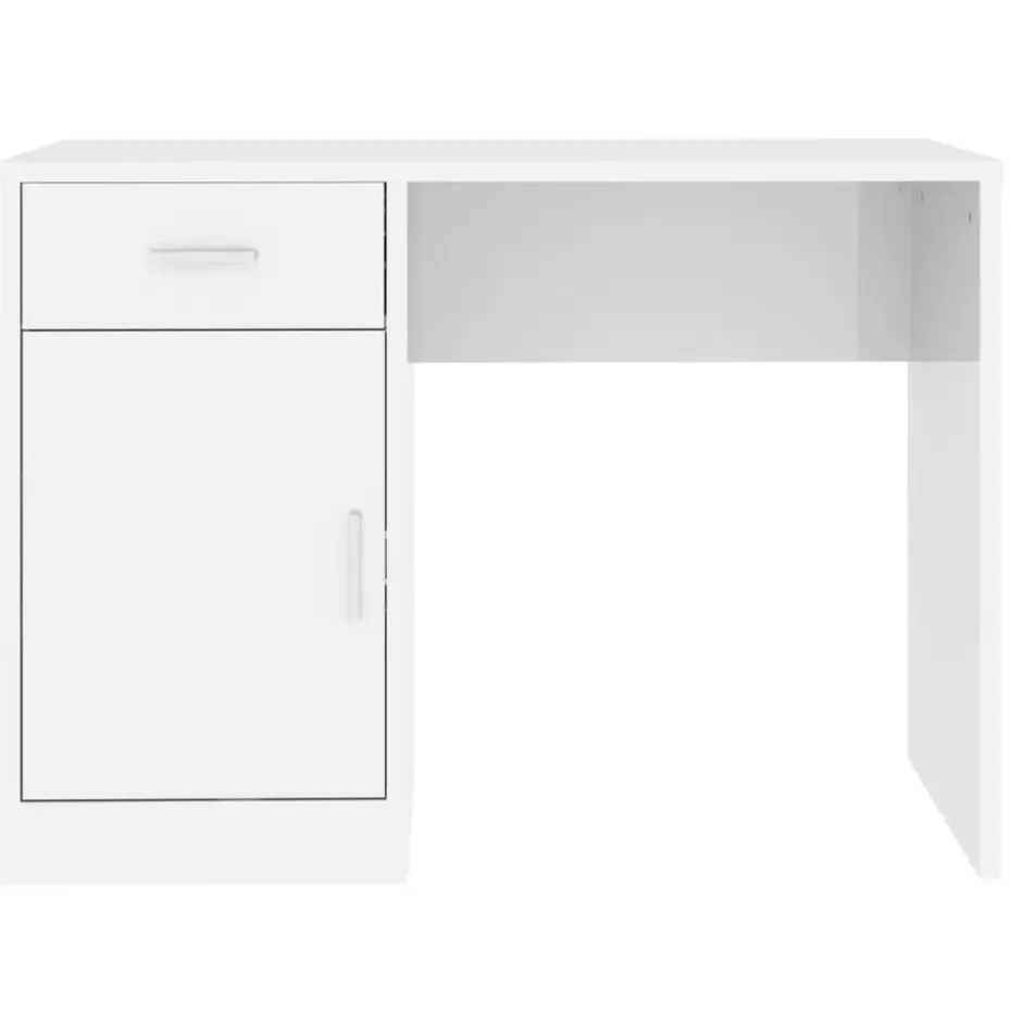 vidaXL - Bureau - Wit - Bewerkt hout