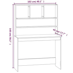 vidaXL - Bureau - Wit - Bewerkt hout