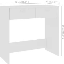 vidaXL - Bureau - Wit - Bewerkt hout