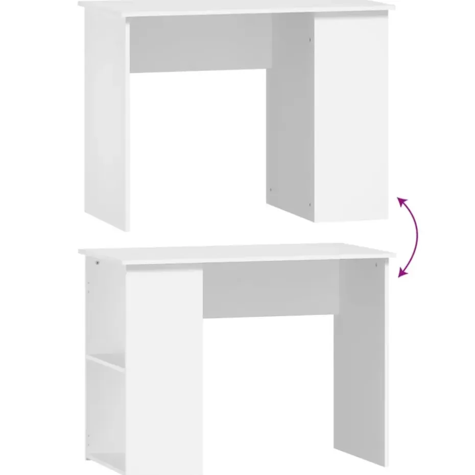 vidaXL - Bureau - Wit - Bewerkt hout