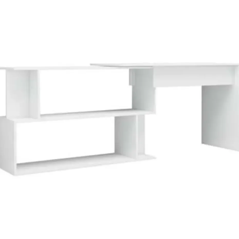 vidaXL - Bureau - Wit - Bewerkt hout