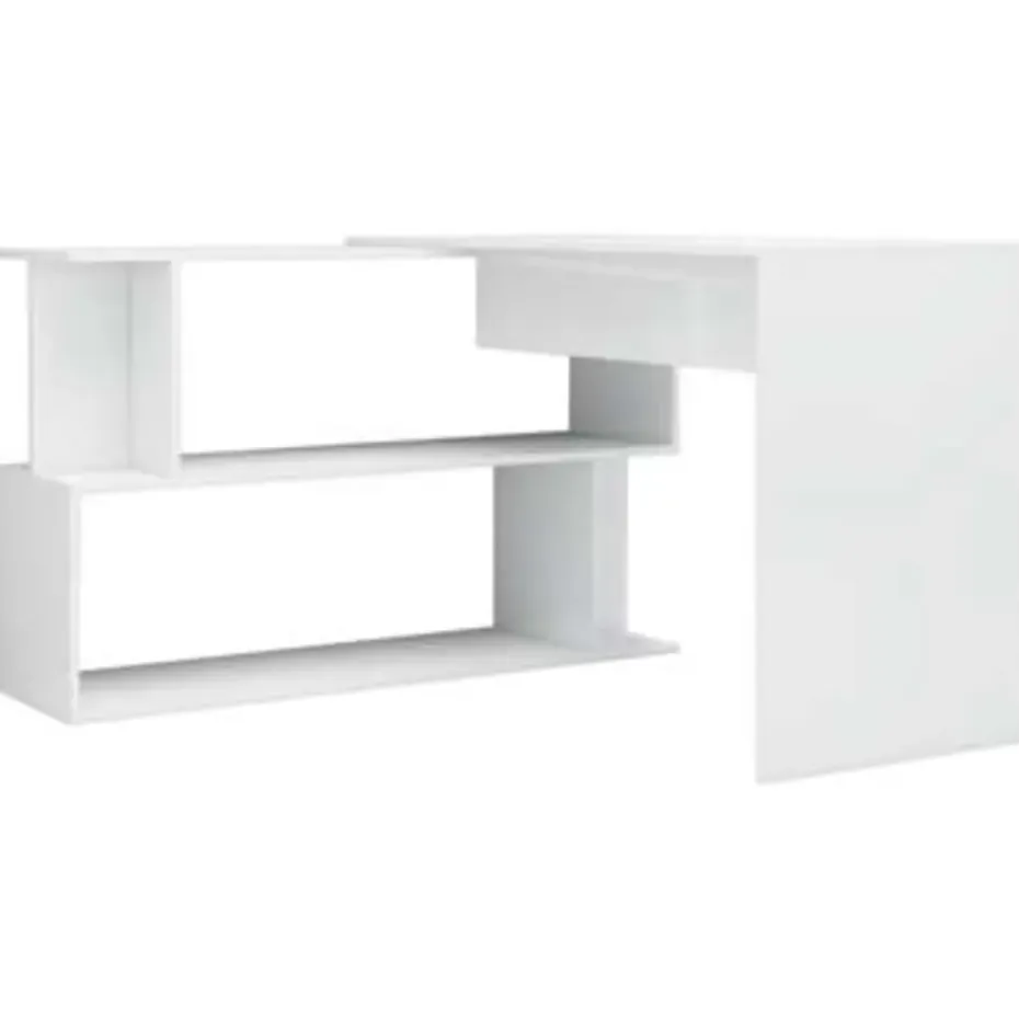 vidaXL - Bureau - Wit - Bewerkt hout