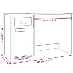 vidaXL - Bureau - Wit - Bewerkt hout