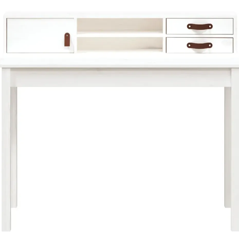 vidaXL - Bureau - Wit - Grenenhout