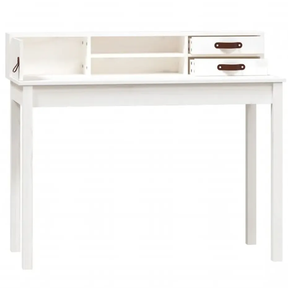 vidaXL - Bureau - Wit - Grenenhout