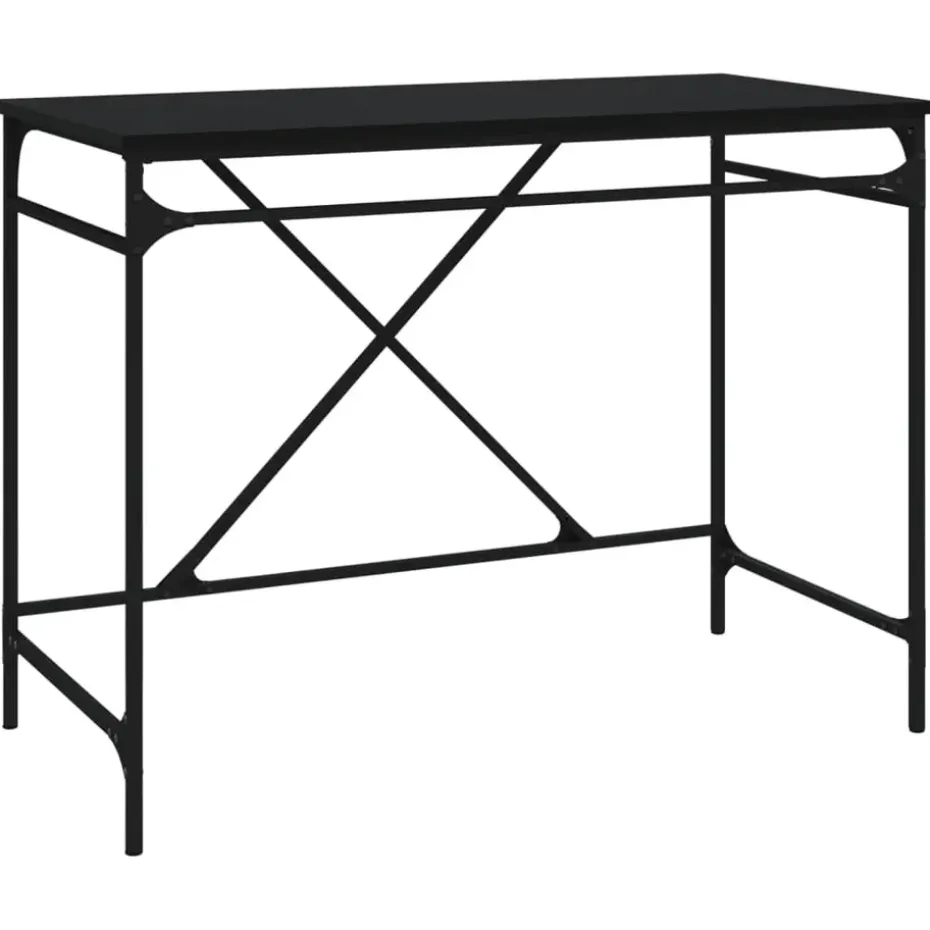 vidaXL - Bureau - Zwart - Bewerkt hout