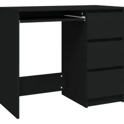 vidaXL - Bureau - Zwart - Bewerkt hout