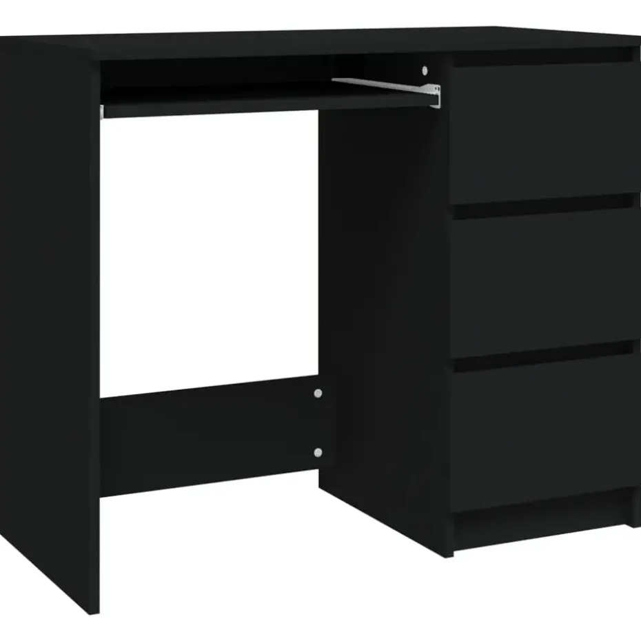 vidaXL - Bureau - Zwart - Bewerkt hout