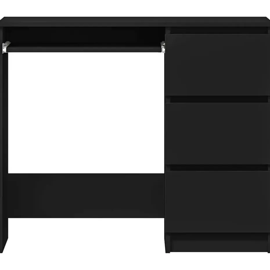vidaXL - Bureau - Zwart - Bewerkt hout