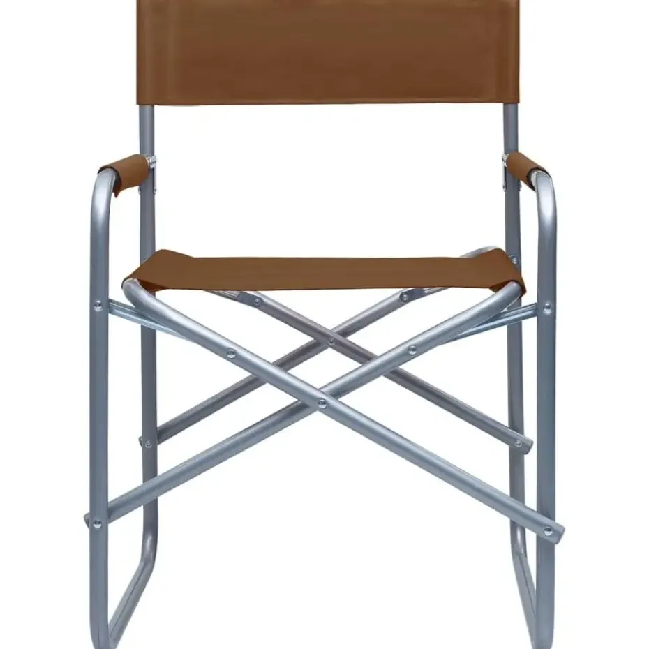 vidaXL - Campingstoel - Bruin - Metaal - 2 stuks