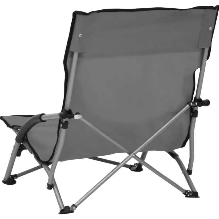 vidaXL - Campingstoel - Grijs - Stof - 2 stuks