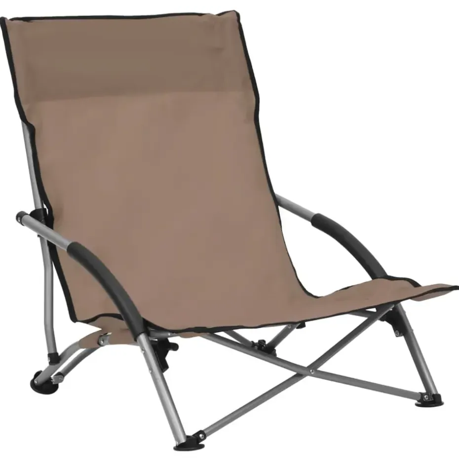 vidaXL - Campingstoel - Taupe - Stof - 2 stuks