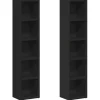vidaXL - Cd-kast - Zwart - Bewerkt hout - 2 stuks