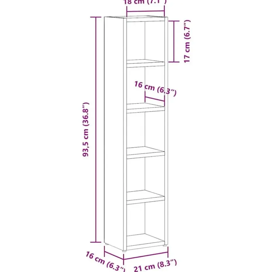 vidaXL - Cd-kast - Zwart - Bewerkt hout - 2 stuks