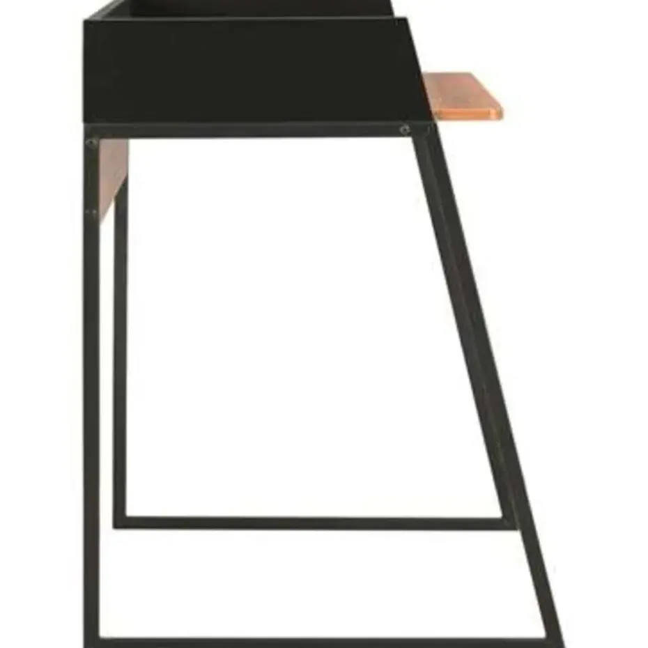 vidaXL - Computertafel - Zwart - Bewerkt hout