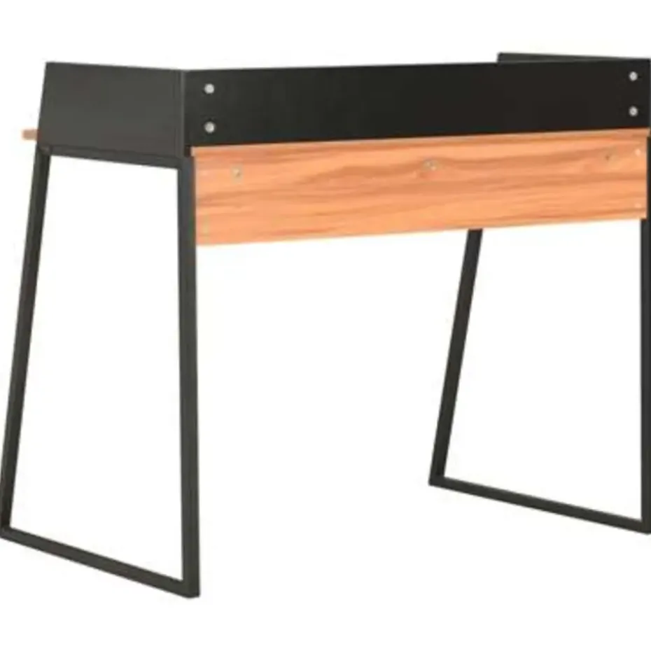 vidaXL - Computertafel - Zwart - Bewerkt hout