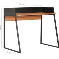 vidaXL - Computertafel - Zwart - Bewerkt hout