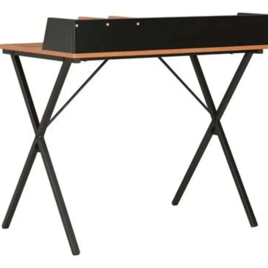 vidaXL - Computertafel - Zwart - Bewerkt hout