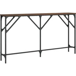 vidaXL - Consoletafel - Bruin eiken - Bewerkt hout - 140x23x75 cm