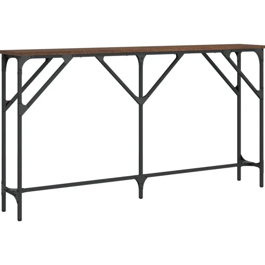 vidaXL - Consoletafel - Bruin eiken - Bewerkt hout - 140x23x75 cm