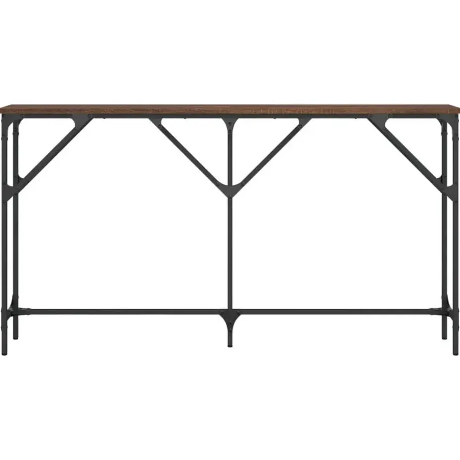 vidaXL - Consoletafel - Bruin eiken - Bewerkt hout - 140x23x75 cm