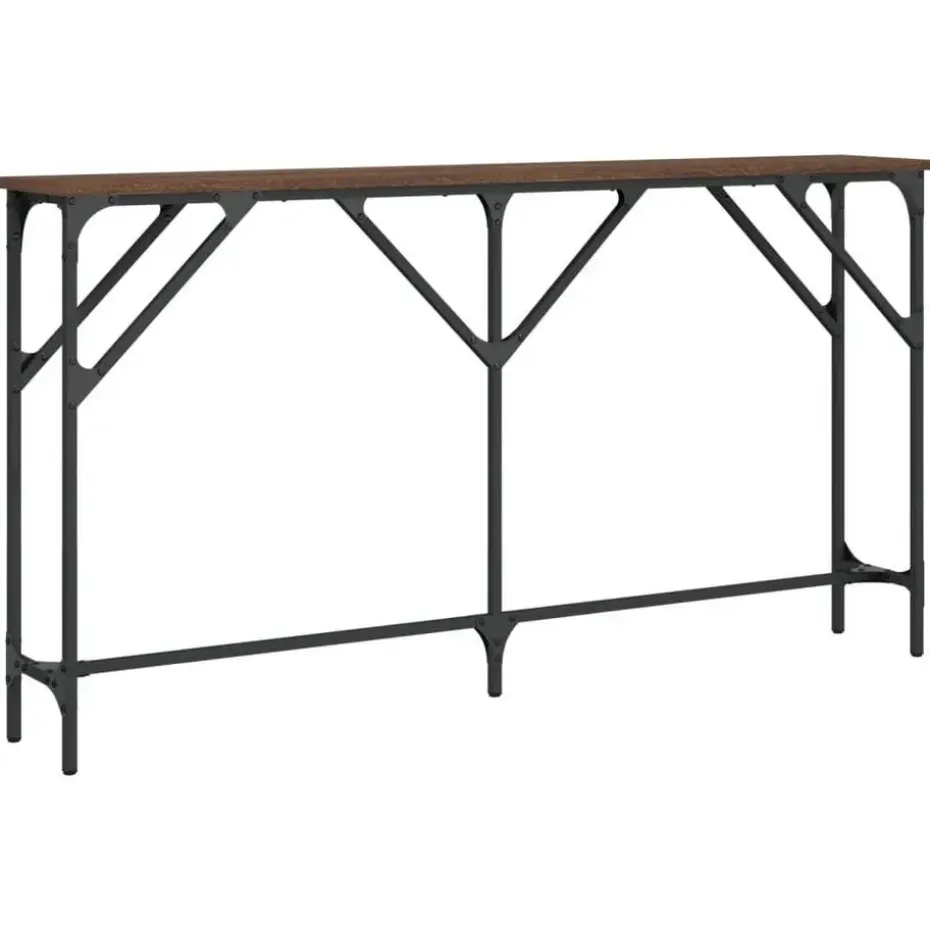 vidaXL - Consoletafel - Bruin eiken - Bewerkt hout - 140x23x75 cm