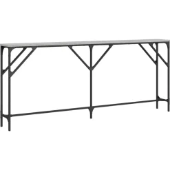 vidaXL - Consoletafel - Grijs sonoma eiken - Bewerkt hout - 180x23x75 cm