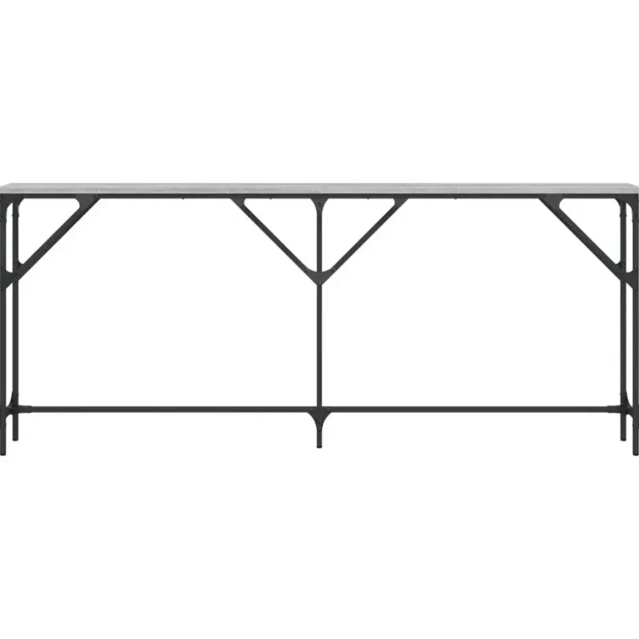 vidaXL - Consoletafel - Grijs sonoma eiken - Bewerkt hout - 180x23x75 cm