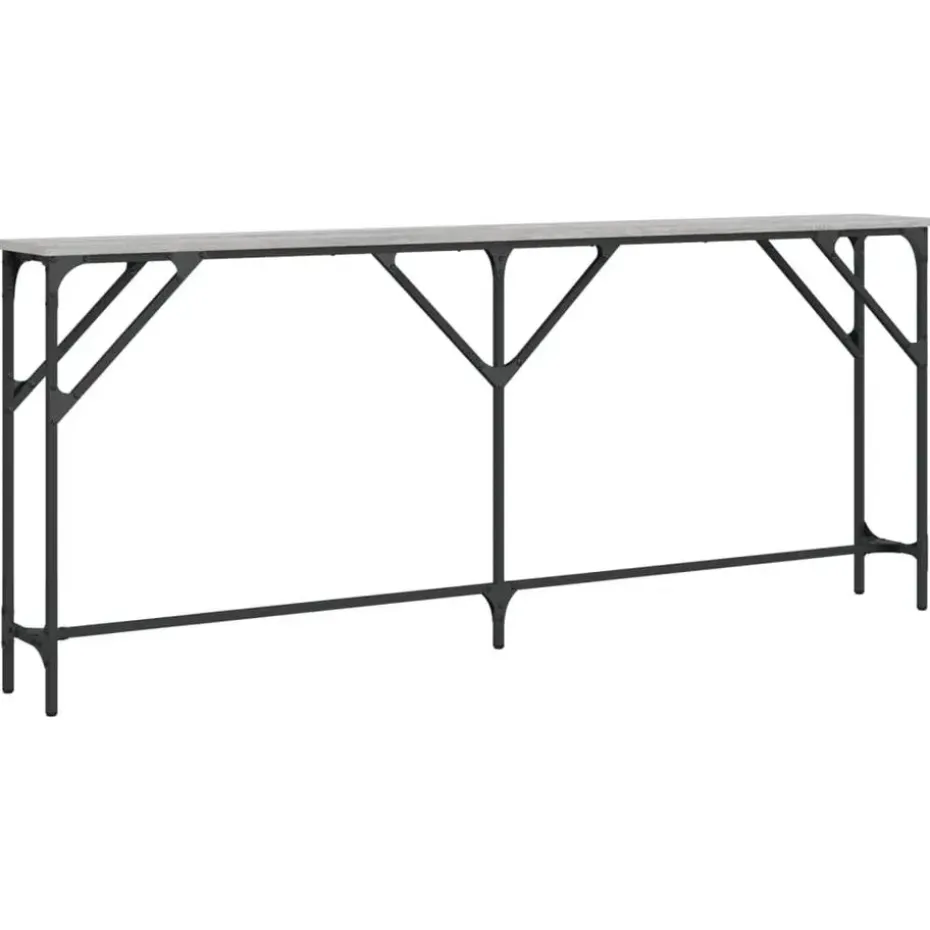 vidaXL - Consoletafel - Grijs sonoma eiken - Bewerkt hout - 180x23x75 cm