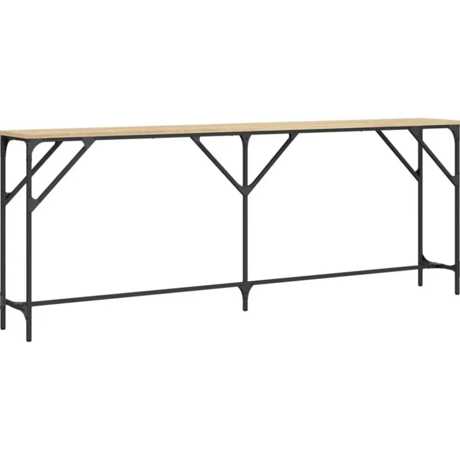 vidaXL - Consoletafel - Sonoma eiken - Bewerkt hout - 200x29x75 cm