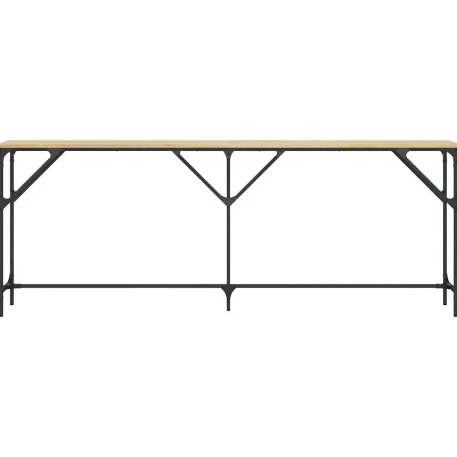 vidaXL - Consoletafel - Sonoma eiken - Bewerkt hout - 200x29x75 cm