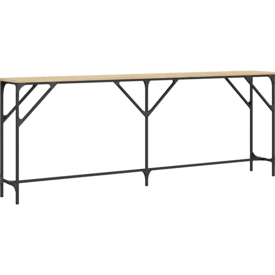 vidaXL - Consoletafel - Sonoma eiken - Bewerkt hout - 200x29x75 cm