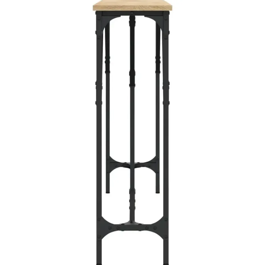 vidaXL - Consoletafel - Sonoma eiken - Bewerkt hout - 140x23x75 cm