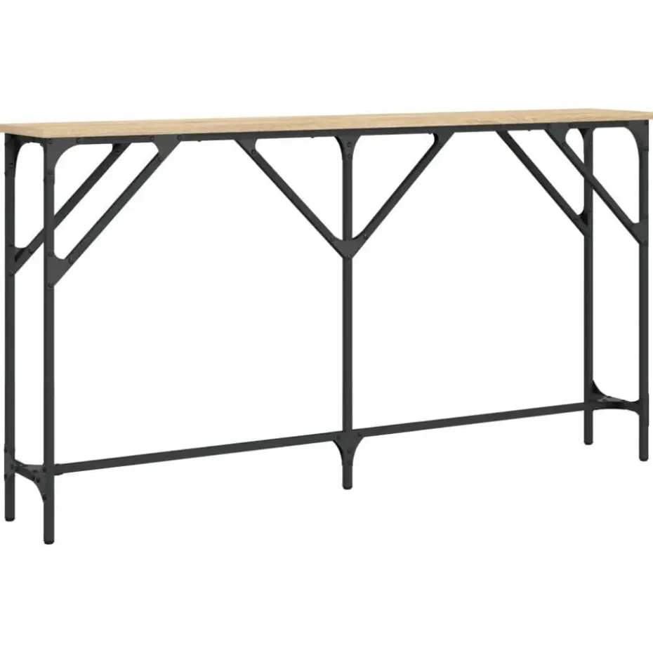 vidaXL - Consoletafel - Sonoma eiken - Bewerkt hout - 140x23x75 cm