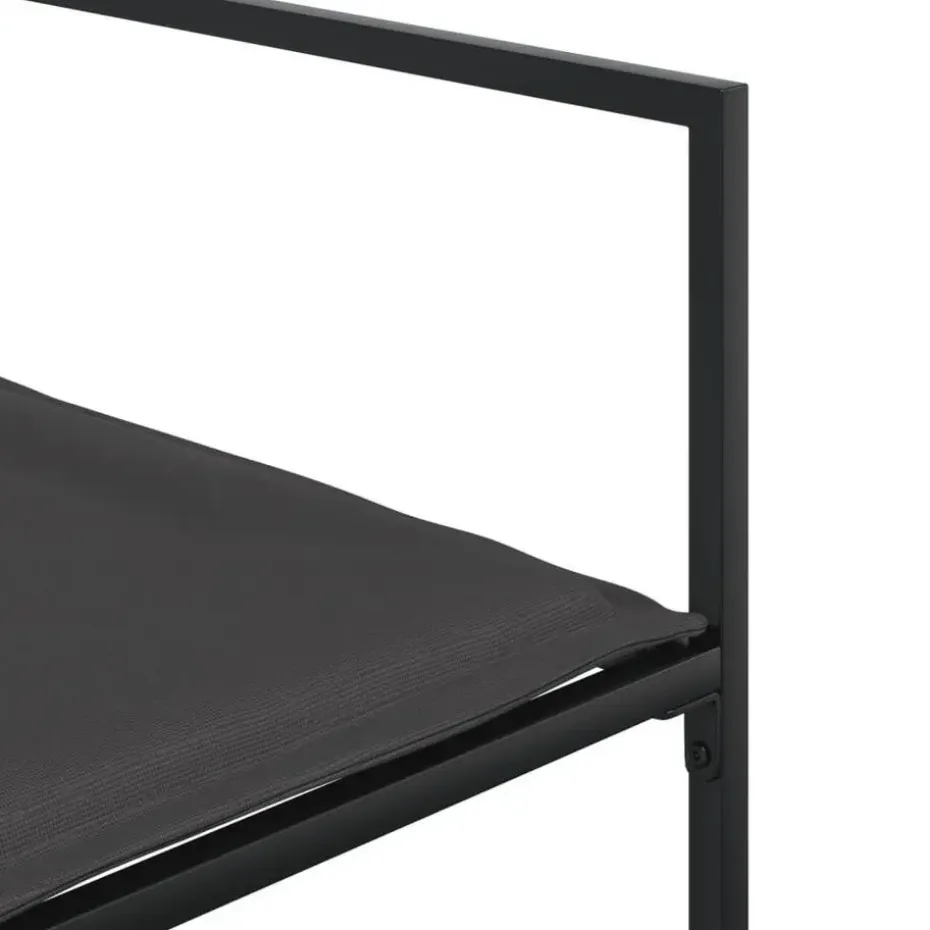 vidaXL - 7-delige inklapbaar Tuinset gris kussens -Zwart textileen - 165x107 cm