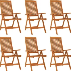 vidaXL - 7-delige Tuinset 6 fauteuils massief eucalyptushout - (150-200)x100 cm