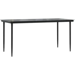 vidaXL - 5-delige Tuinset 4 fauteuils - Zwart - Textileen - 160x80 cm