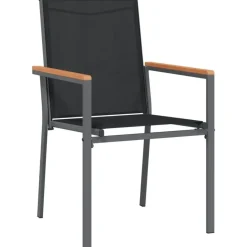 vidaXL - 5-delige Tuinset 4 fauteuils - Zwart - Textileen - 80x80 cm