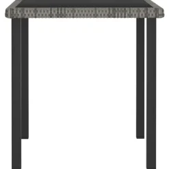 vidaXL - 5-delige Tuinset - Grijs - Poly rattan en glas - 70x70 cm