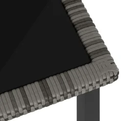 vidaXL - 5-delige Tuinset - Grijs - Poly rattan en glas - 70x70 cm