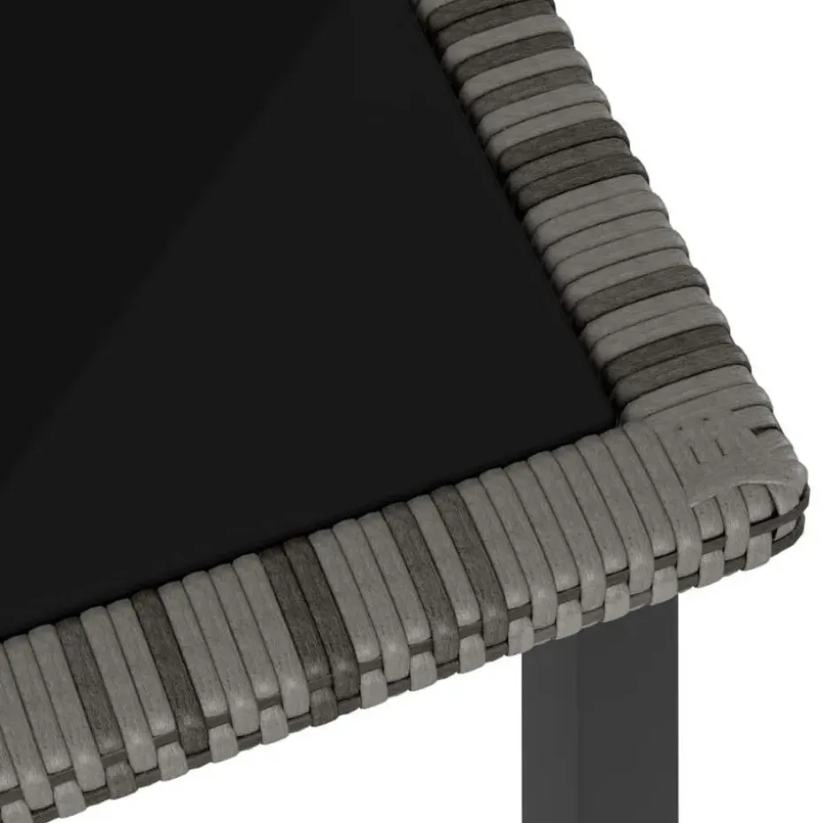 vidaXL - 5-delige Tuinset - Grijs - Poly rattan en glas - 70x70 cm