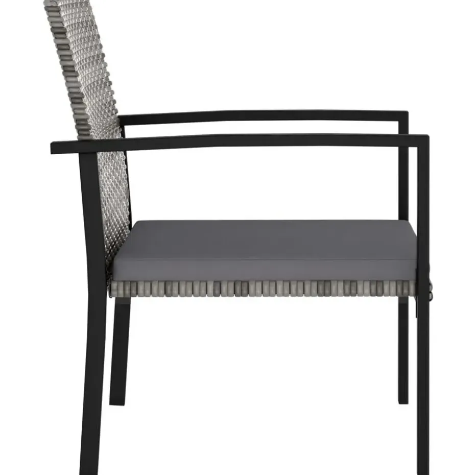 vidaXL - 5-delige Tuinset - Grijs - Poly rattan en glas - 70x70 cm