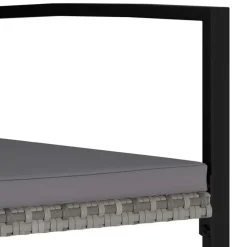 vidaXL - 5-delige Tuinset - Grijs - Poly rattan en glas - 70x70 cm