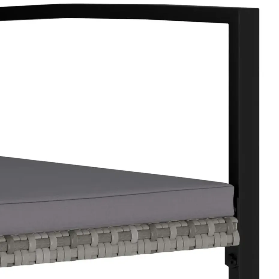 vidaXL - 5-delige Tuinset - Grijs - Poly rattan en glas - 70x70 cm