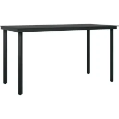 vidaXL - 7-delige Tuinset - Zwart katoenen touw en staal - 140x70 cm