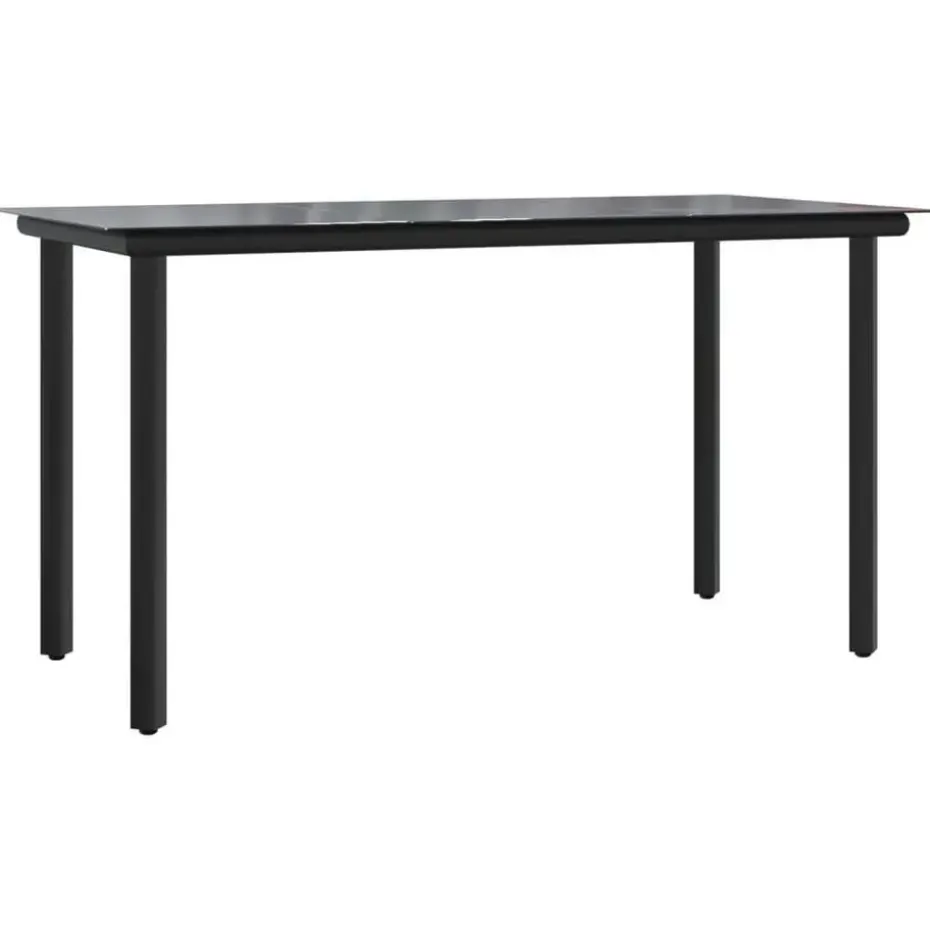 vidaXL - 7-delige Tuinset - Zwart - Textileen met voering en staal - 200x100 cm