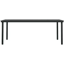 vidaXL - 7-delige Tuinset - Zwart PVC rattan en staal - 200x100 cm
