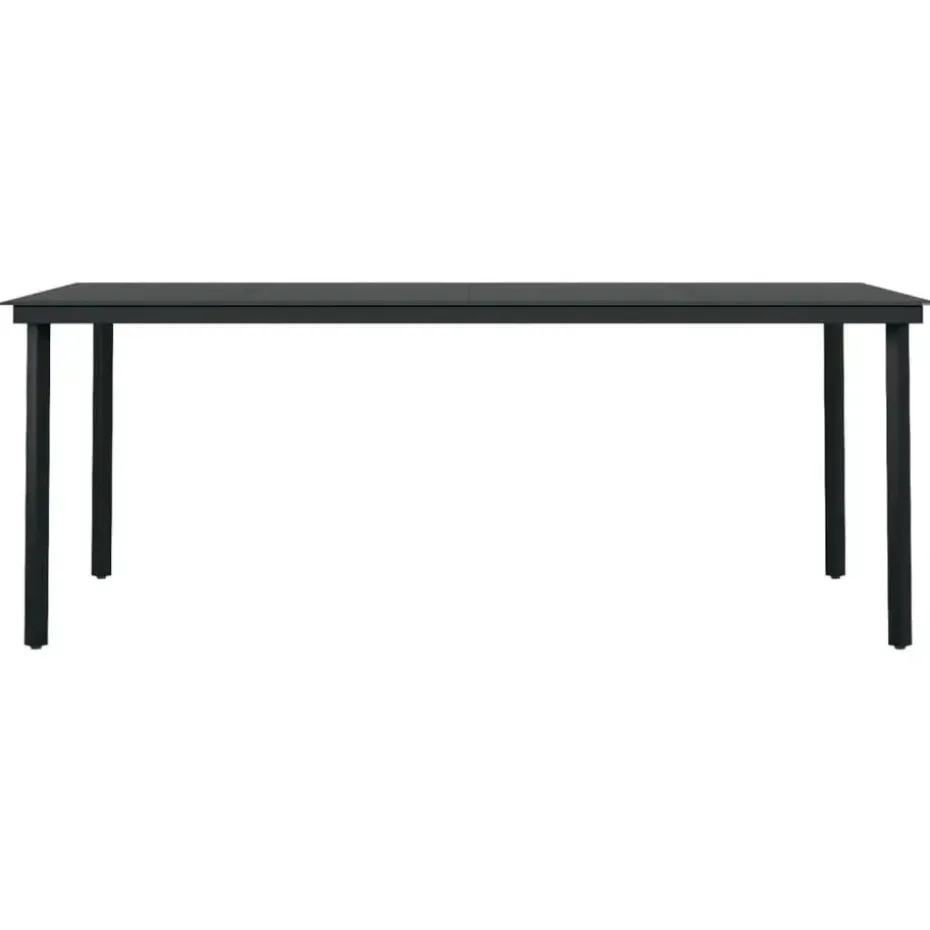 vidaXL - 7-delige Tuinset - Zwart PVC rattan en staal - 200x100 cm