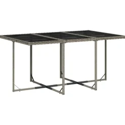 vidaXL - 7-delige Tuinset donkergrijs kussens - Grijs - PE rattan - 110x106 cm