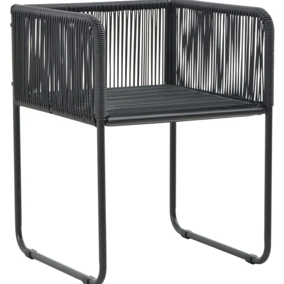 vidaXL - 7-delige Tuinset met kussens - Zwart - PVC-rattan - 184.5x90 cm